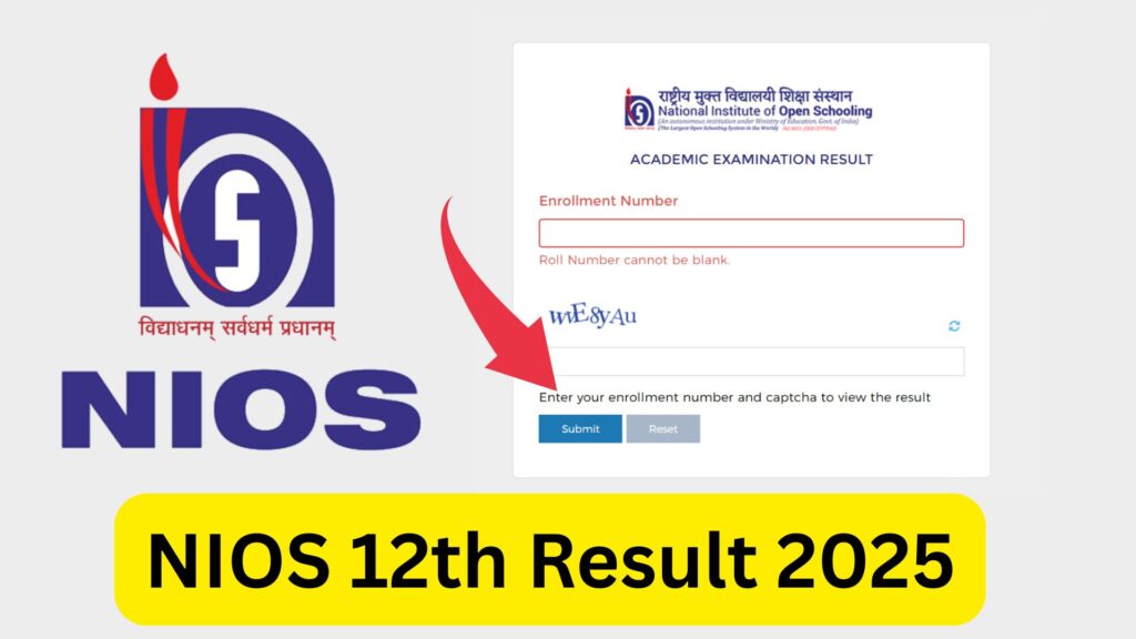 NIOS 12th Result 2025 – Date, Download Link, Grading System, FAQs, and Complete Guide